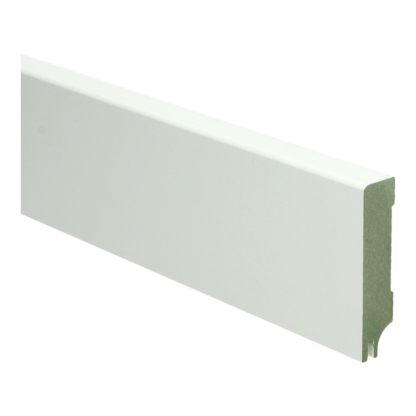 MDF Moderne plint 70×15 wit gel.   uitsparing