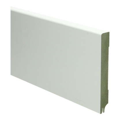 MDF Moderne plint 120×15 wit gel.   uitsparing