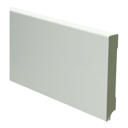 MDF Moderne plint 120×18 wit gel.   uitsparing